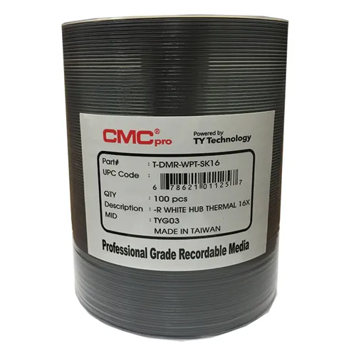 [CMCT-DMRWPT16SK] DVD-R 4.7GB PR WH Everest, 16X (Hub Printable), 100/Spindle (CMCT-DMR-WPT-SK16)
