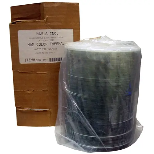 MAM-A CD-R 80 Min. 100/PK TH PR White (43161)
