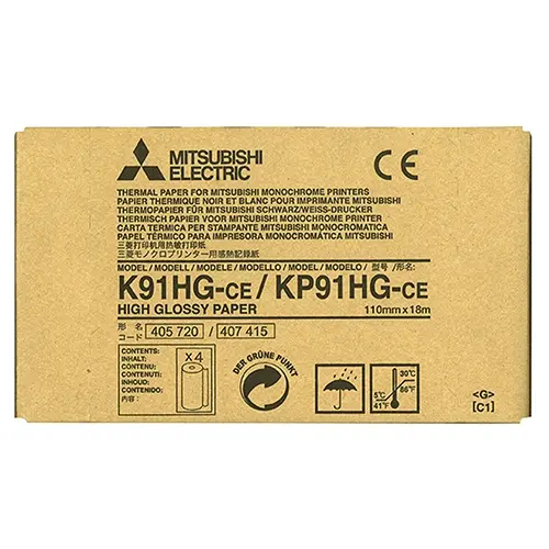 [MITKP91HG] Mitsubishi High Gloss Thermal Paper, 4 RL/BX (KP-91HG)
