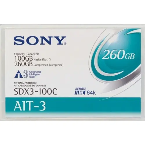 Sony 8mm AIT 3 Data Tape w/R-MIC 100GB (SDX3-100C)
